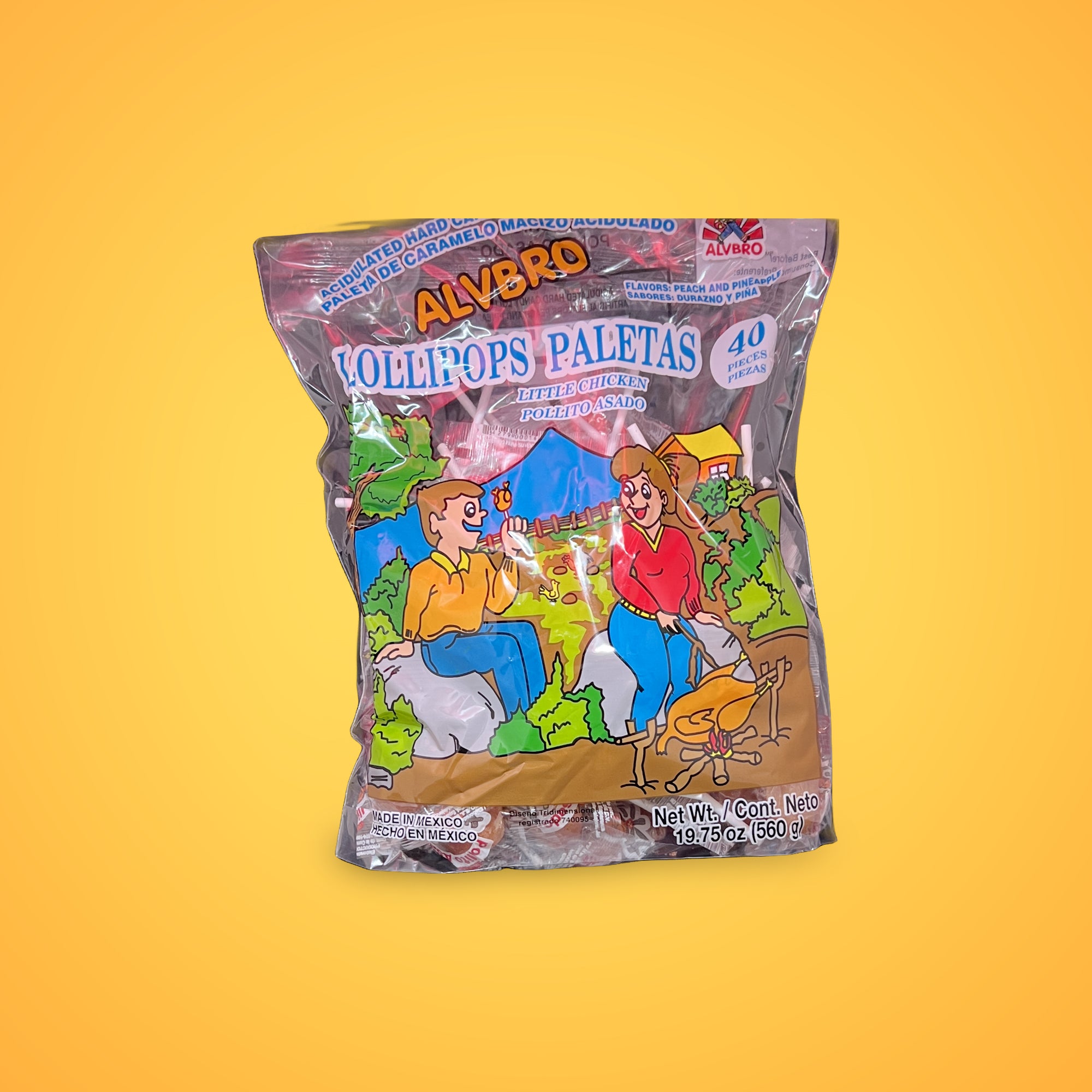 thumbnail image 2 of Alvbro Pollito Asado Spicy Mexican Lollipops – 40 Pieces, Authentic Hard Candy 2 of 4