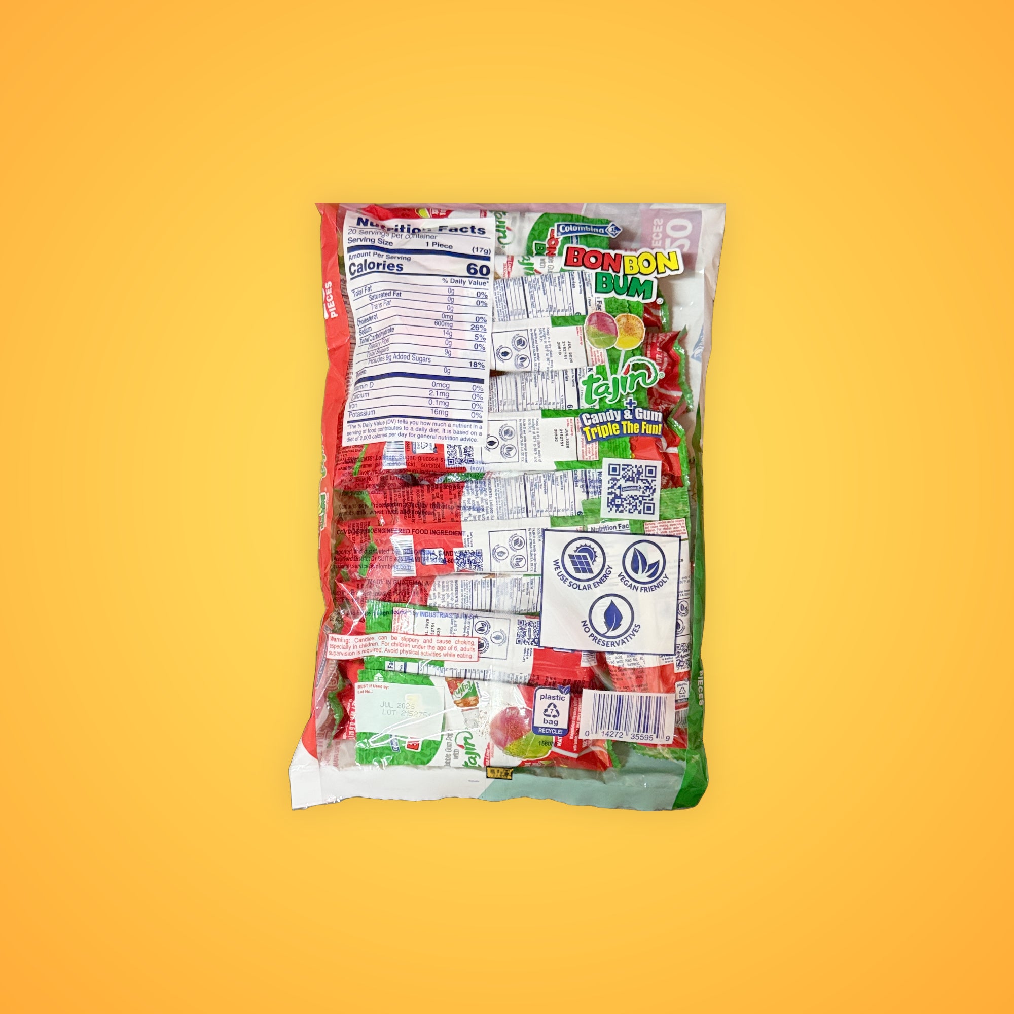 Bon Bon Bum 20pc Tajin | Dulceria La Colmena